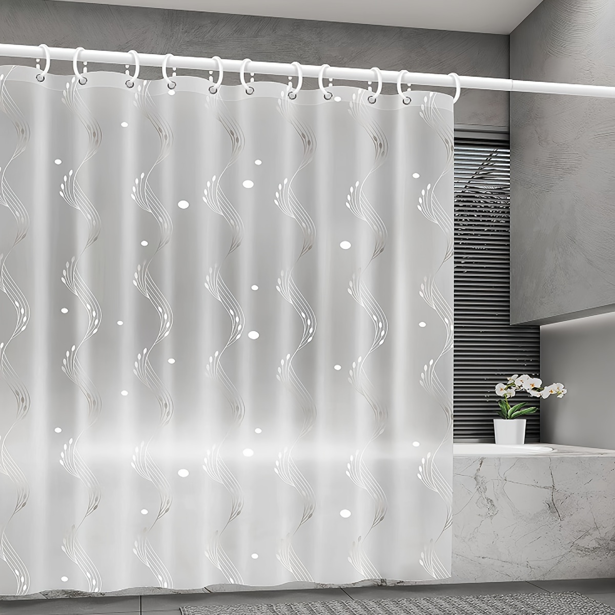 Shower Curtain Hook Rings Simple Decorative Waterproof - Temu
