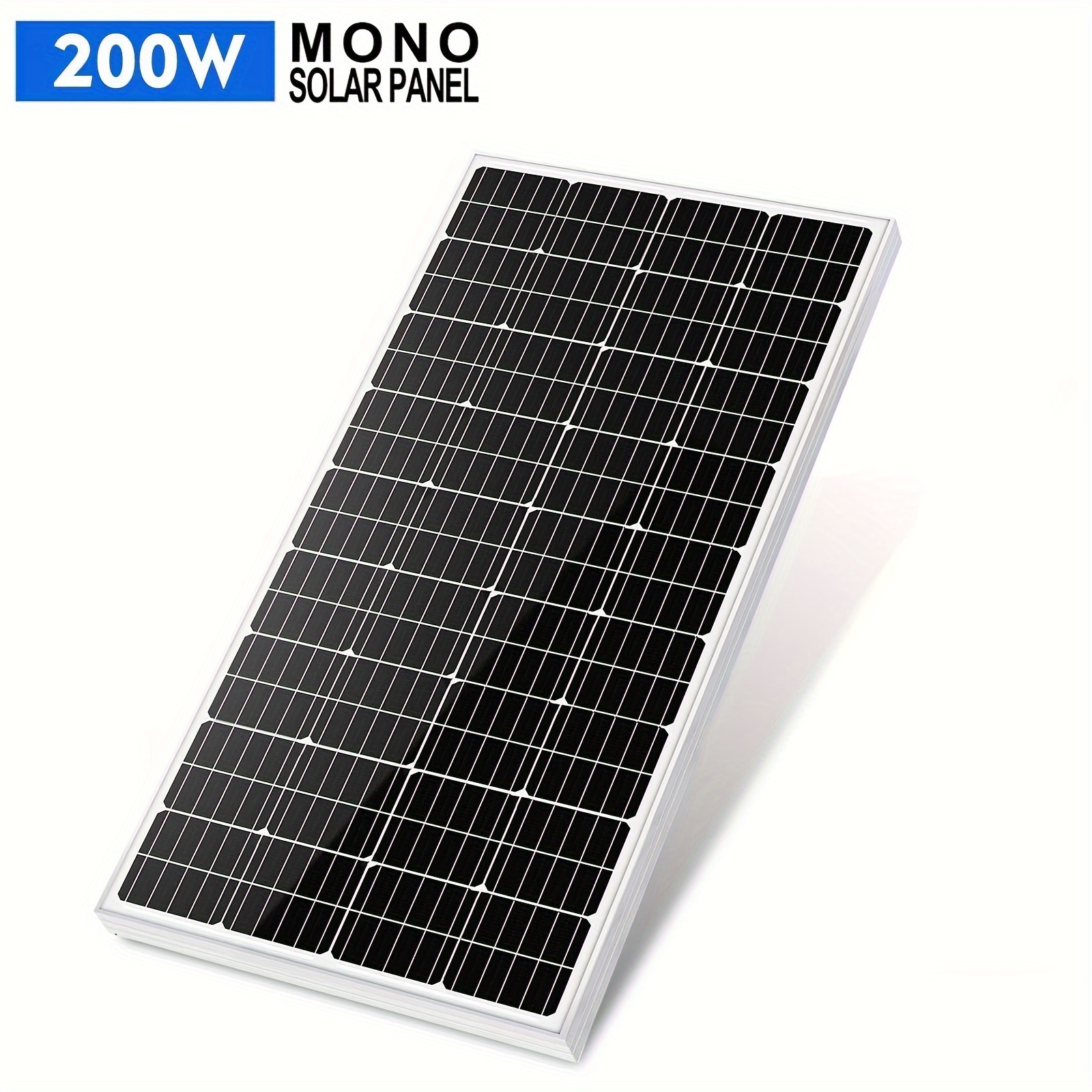 

200w Monocrystalline Solar Panel, 12v Pv Power - With Pre-drilled Holes & Junction Box, Weatherproof Glass Cover For Camping, Rv, Marine & Off-grid Use