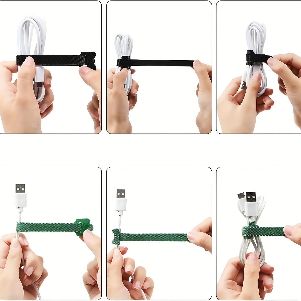 198pcs 20.32 cm Reusable Multi-Purpose Cable Ties, 5 Colors