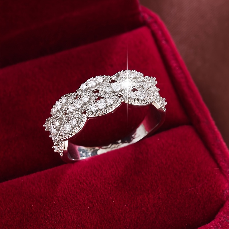 Golden Plated Geometric Ring with CZ Accents