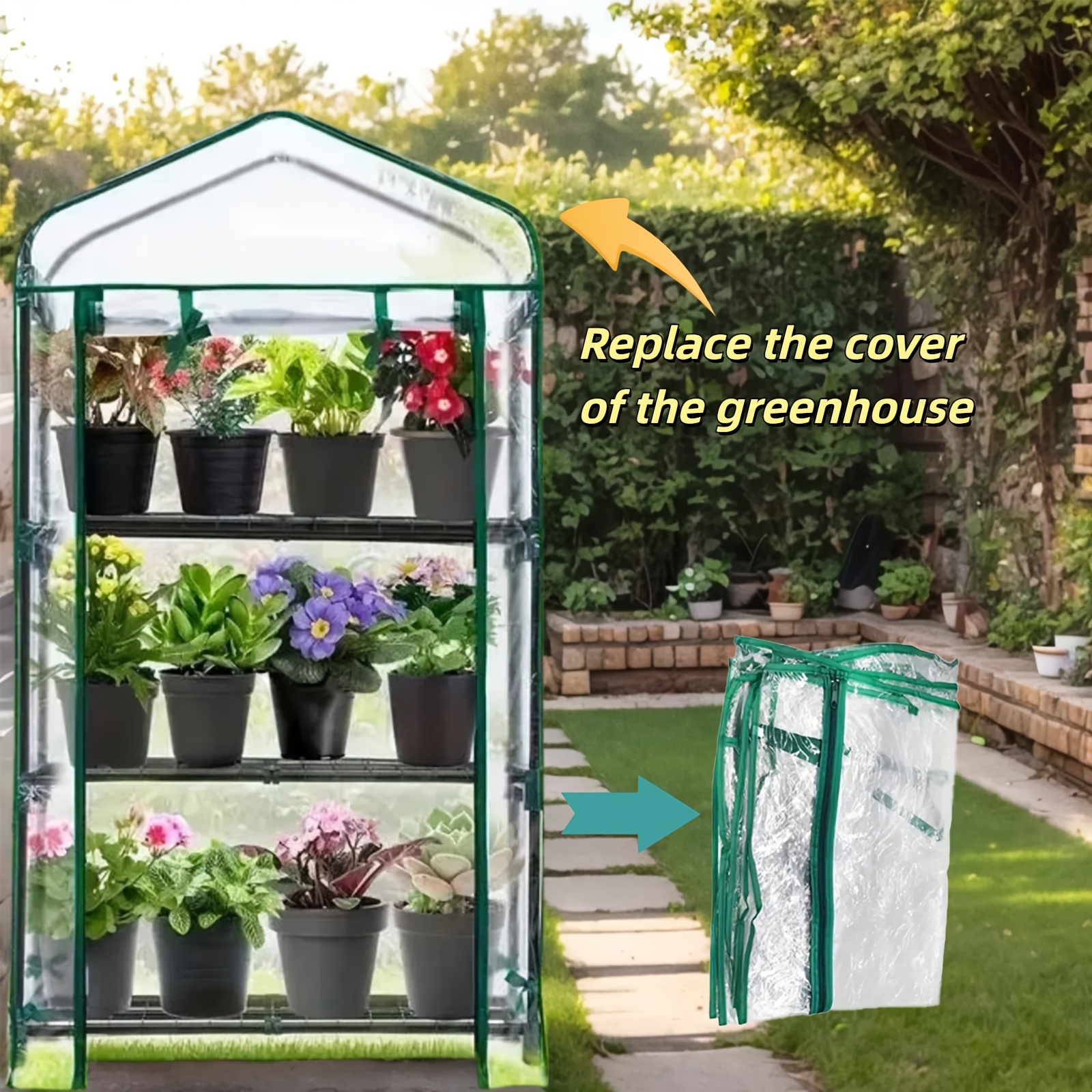 

Pvc - Portable & Waterproof, Uv-resistant Plant And Flower Shelter For Indoor/outdoor Use, Easy Setup With Ventilated Door (shelf Not Included), Small , No Shelf