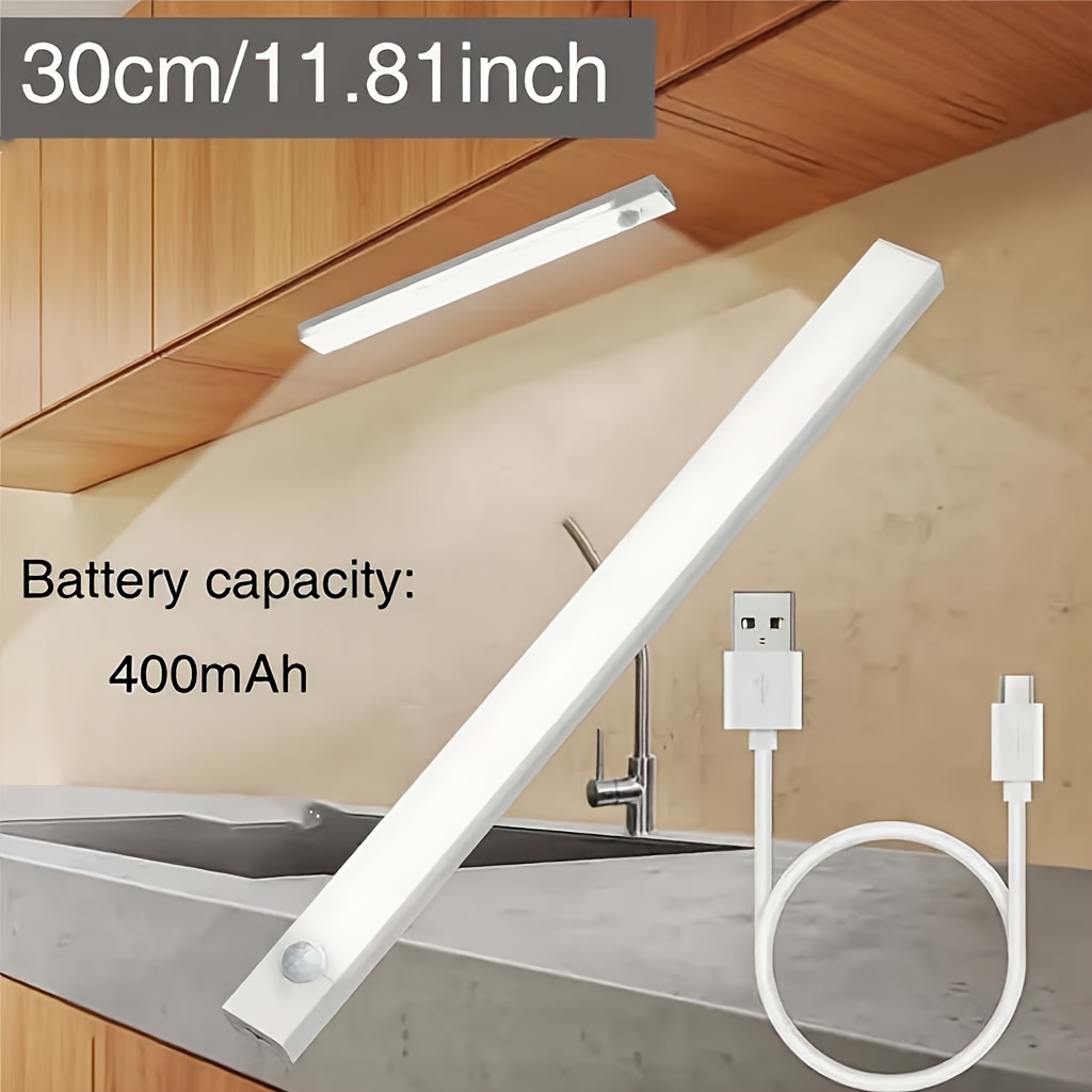 1/4pcs Smart Motion Sensor Under-Cabinet Lighting, USB Rechargeable