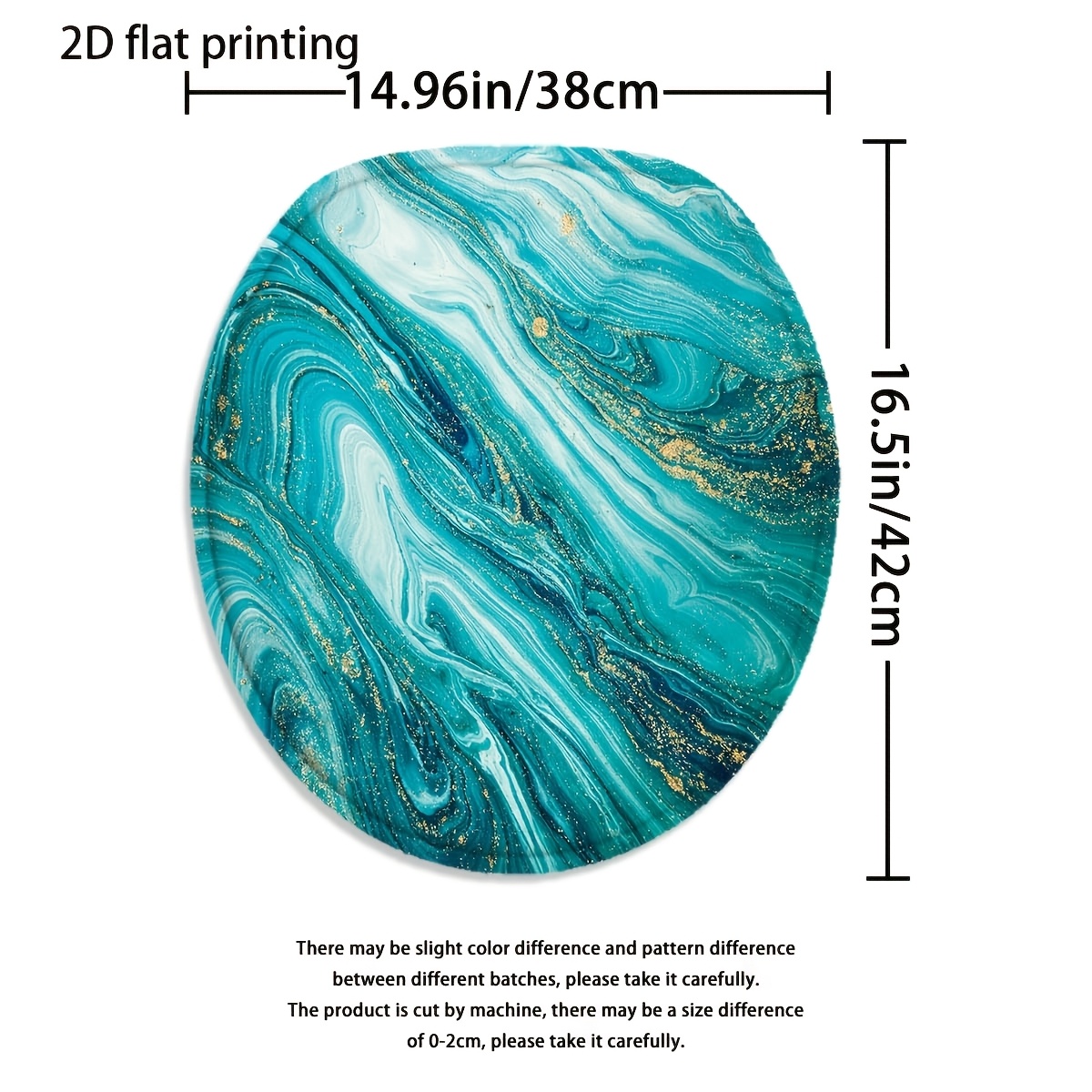 4pcs Ocean Style Shower Curtain Set with Elegant Teal Marble Texture