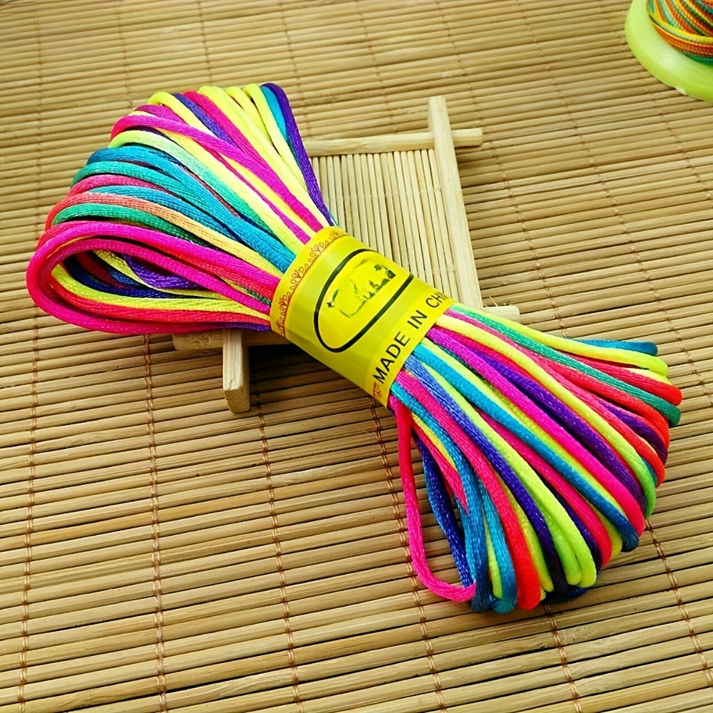 TEMU 30 m/Beutel Farbiger geflochtener Faden für DIY-Schmuckherstellung, für handgewebte Armbänder, Halsketten, farbiges Seil-Zubehör