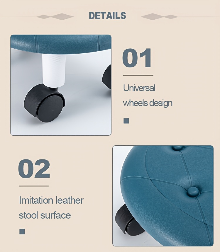 a plastic shoe changing stool with wheels suitable for   deliveries and cleaning Product details 2