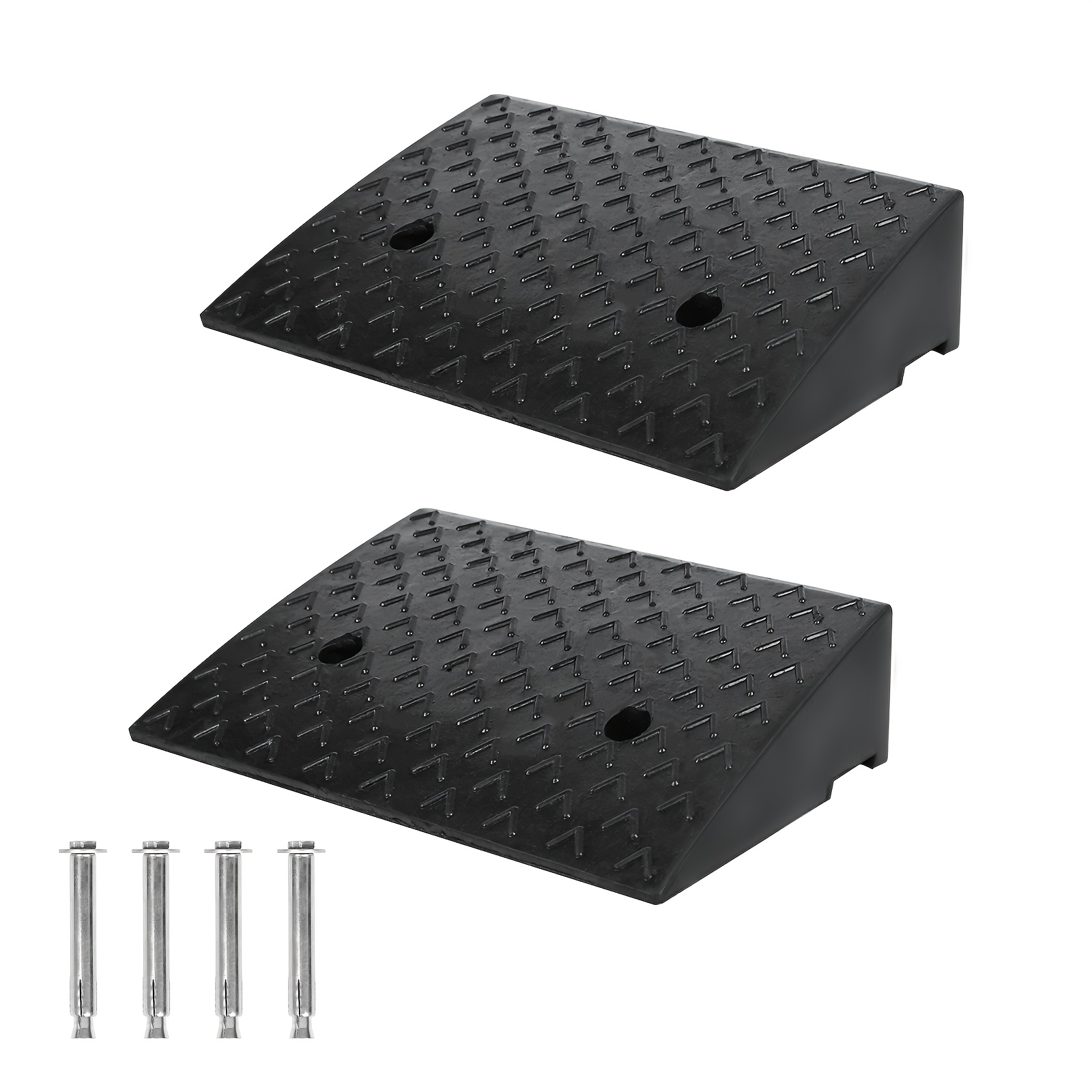 Ramp 2 Set Of Door Threshold Ramps Rubber 10cm High Portable Threshold Ramp With Non-slip Surface Ramp For Car, Wheelchair