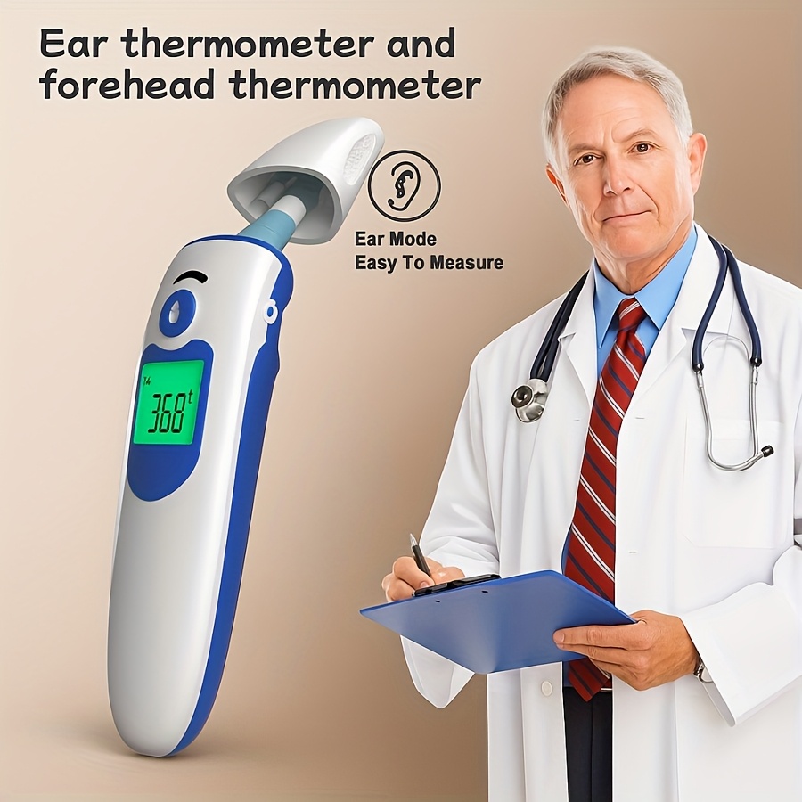This Is a Dual-Function -Grade Infrared Thermometer That Can Measure Temperature from Both The Ear And Forehead, Ensuring Precise Readings for Family Health Monitoring. (AAA Batteries Not Included) - Image 3