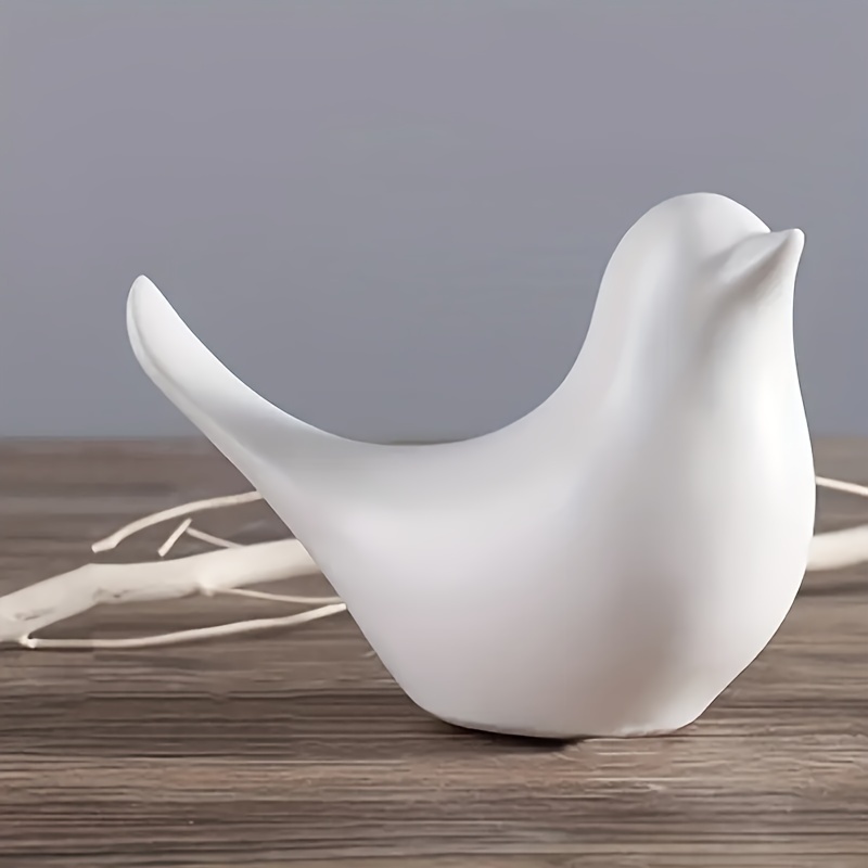 

1pc, White Resin Bird Figurine, Modern Simplistic Desk Ornament, For Bookshelf Home Living Room Office Cabinet Tabletop Entryway Decor, Room Decor, Home Decor