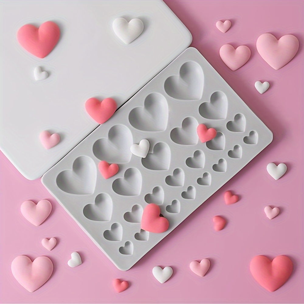 TEMU Valentine's Day Silicone Molds Set, Diy Heart Shaped , Soap, Gummy Molds, Rectangle Kit For Handmade Gifts And Decorations