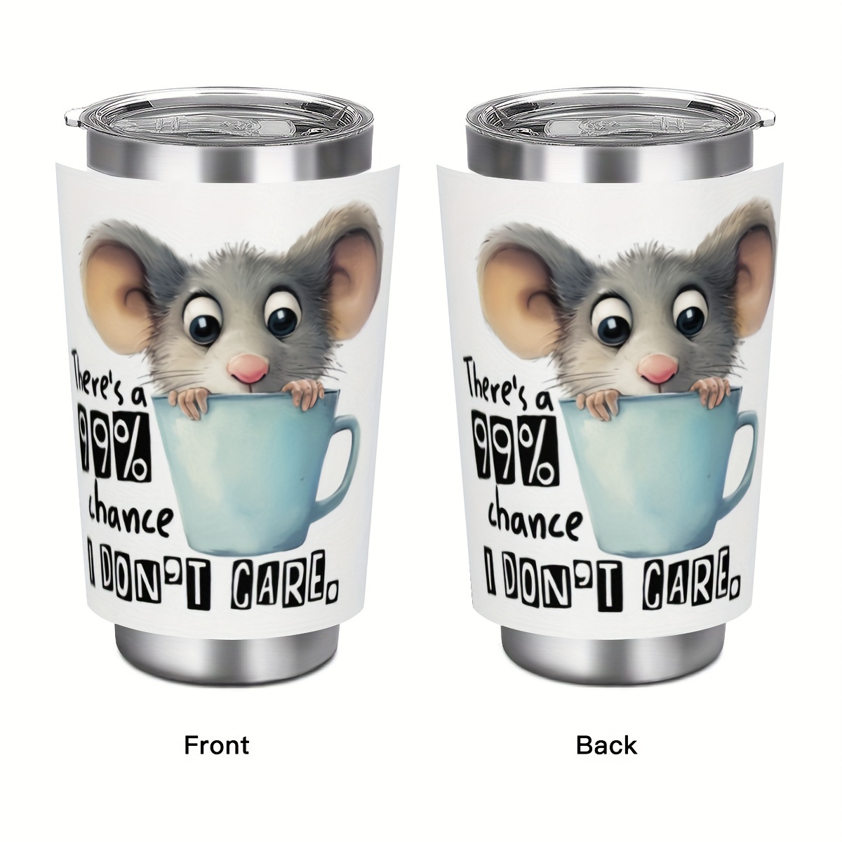 

20oz Cute Mouse Graphic Stainless Steel Tumbler, Double-wall Vacuum Insulated Travel Mug, 304 Stainless Steel, Thermal Ice Cup For Cold And Hot Beverages, Applicable Age Group 14+, 1pc