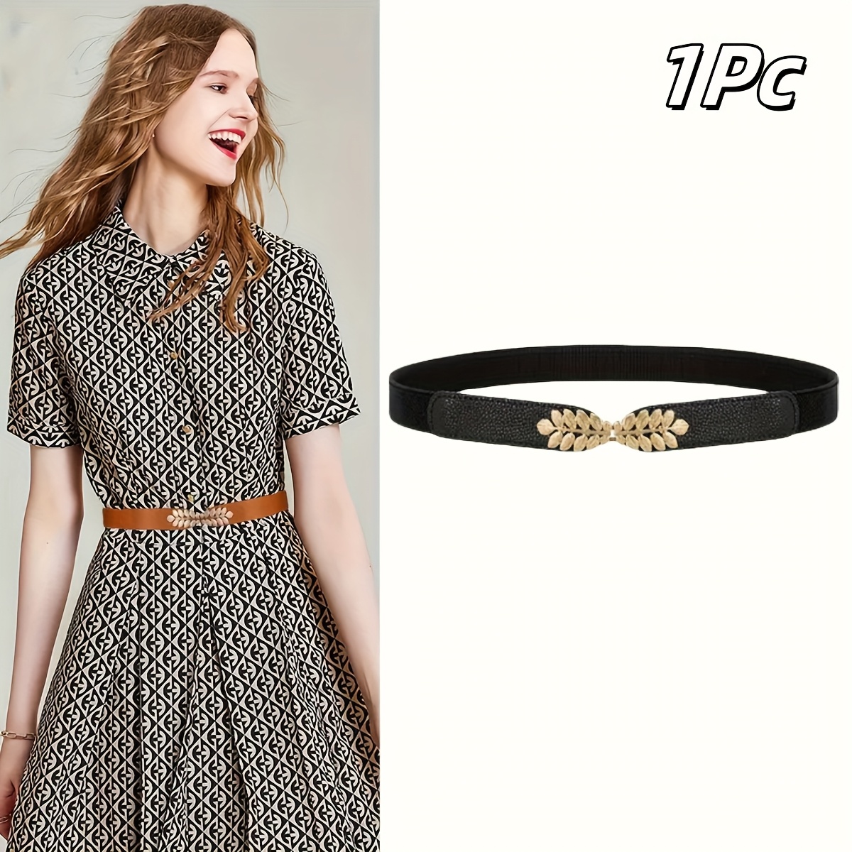TEMU 1/2/4pcs Women's Stretchy Thin Belts, Suitable For Pairing With Skirts And Raincoats, Versatile And Lightweight Design, Fashionable And Simple
