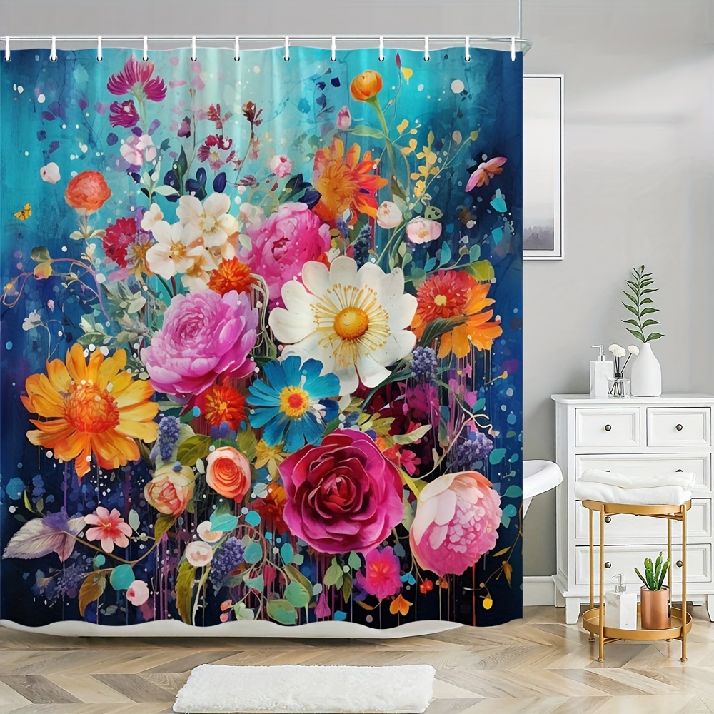 Floral Shower Curtain - Temu