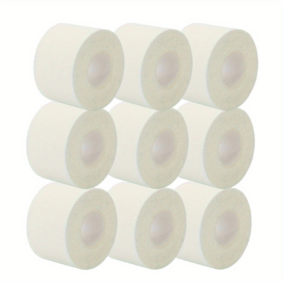 Image of 3/9 Rolls White Sports Tape - Elastic, Durable Adhesive With Textured Edges For -off, No Residue, Ideal For , Textured Edge Tape|durable Adhesive Tape