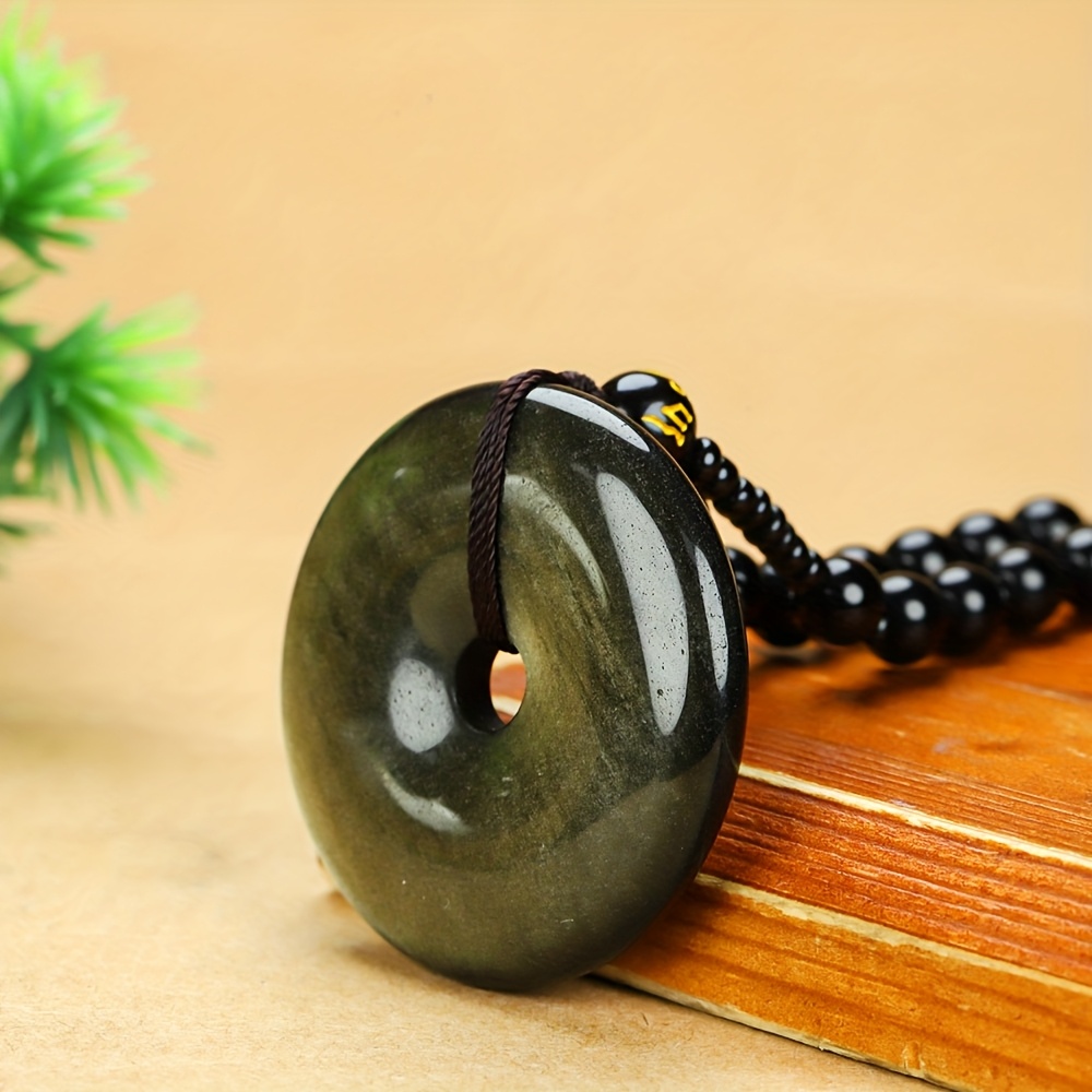 Fashionable Pingan Coin Pendant Necklace with Gradient Design