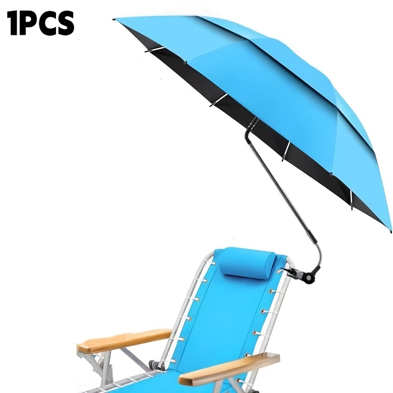 TEMU Portable Uv Protection Sun Umbrella For Outdoor Camping & Beach, Detachable Clamp-on Design, Ideal For Travel, Camping And Seaside Use