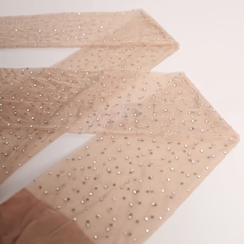 Dames Zwarte & Beige Glanzende Sequin Vissen Net Panty's - Ultra-Dun