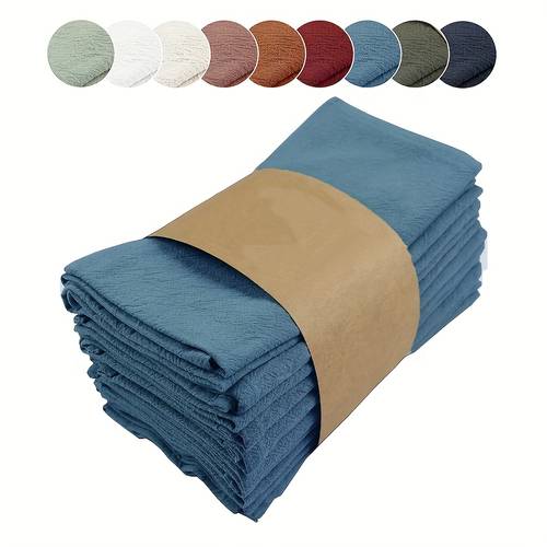 6 12pcs easy solid color pleated texture cloth napkins suitable for wedding parties banquets cloth napkins