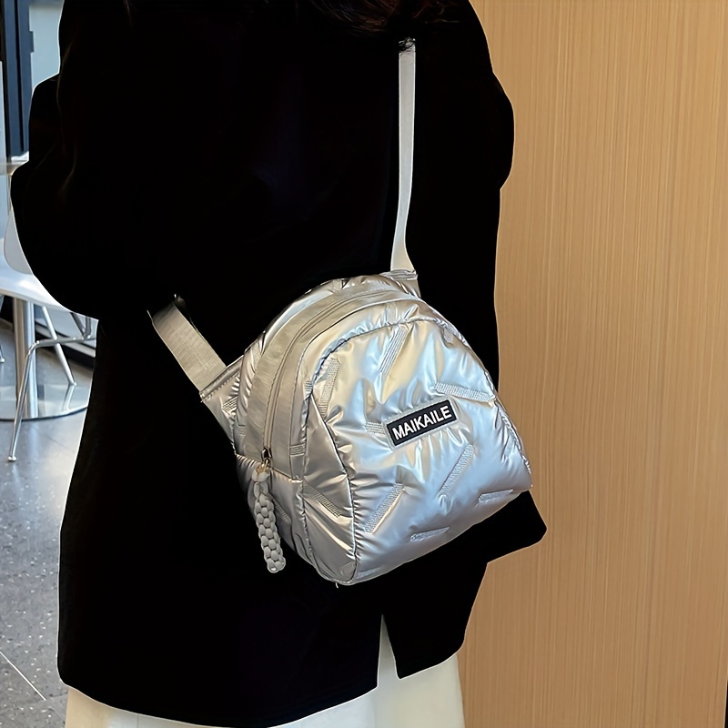 

Cute, Fashionable, New Autumn And Winter Down Crossbody Bag, Lingge Space Padded Backpack, Bag