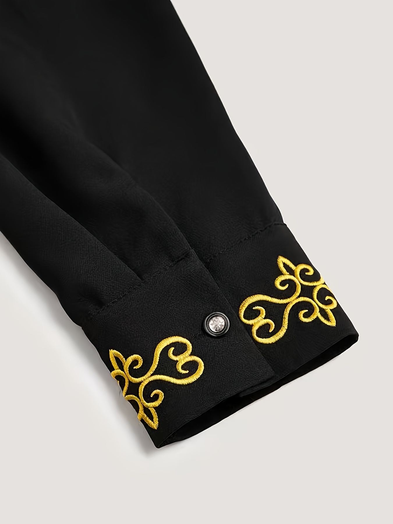 Dahki Men'S Long-Sleeved Suit | Round-Neck Button Cardigan with Pocket and Slit Hem, Embroidered Drawstring Pants, Casual Street Style Wedding Outfit, All-Season