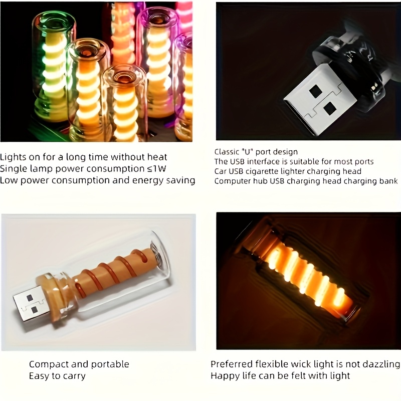 Transparent Spring Touch Dimming USB Mood Light for Ambient Lighting