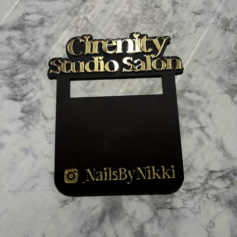 TEMU Photo Prop Plaque - Professional Nail Technician & Decorative Sign With Pink Background, White , Durable Acrylic For Salon, Spa, Or Home Use,