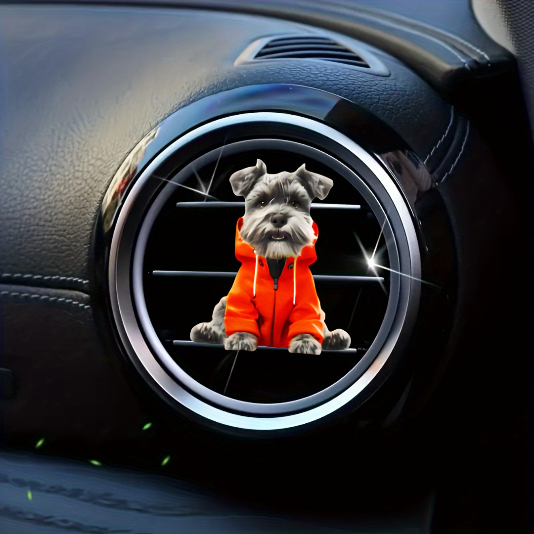 

1pc Luxury Puppy Car Air Vent Clip Decor With Built-in Fragrance Diffuser - Choice Of Balm, Compressed Scent Tablet, Or Incense Stick For Long-lasting Freshness