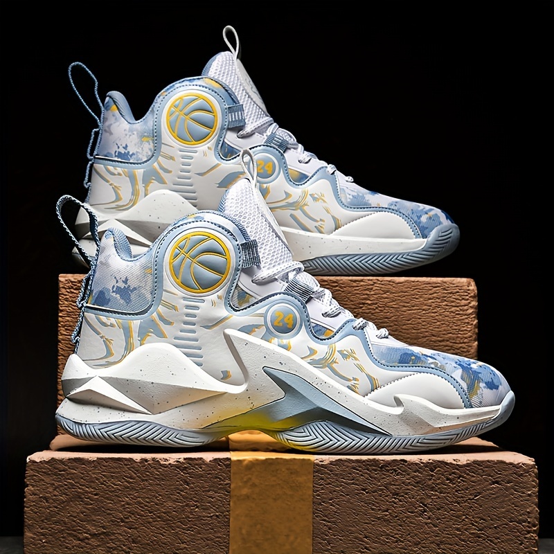 Chaussures De Basket Hommes Montantes à Motif Graffiti - Tendance Sport, Semelle Antidérapante, Confort Respirant - 4