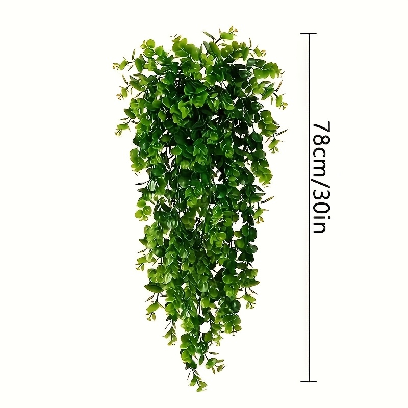 

2-pack Artificial Eucalyptus , Hanging Greenery, Plastic Fake Potted Plants For Home & Outdoor Decor, Spring Decoration, Ideal For Valentine's Day, Wedding, No Container, Electricity-free