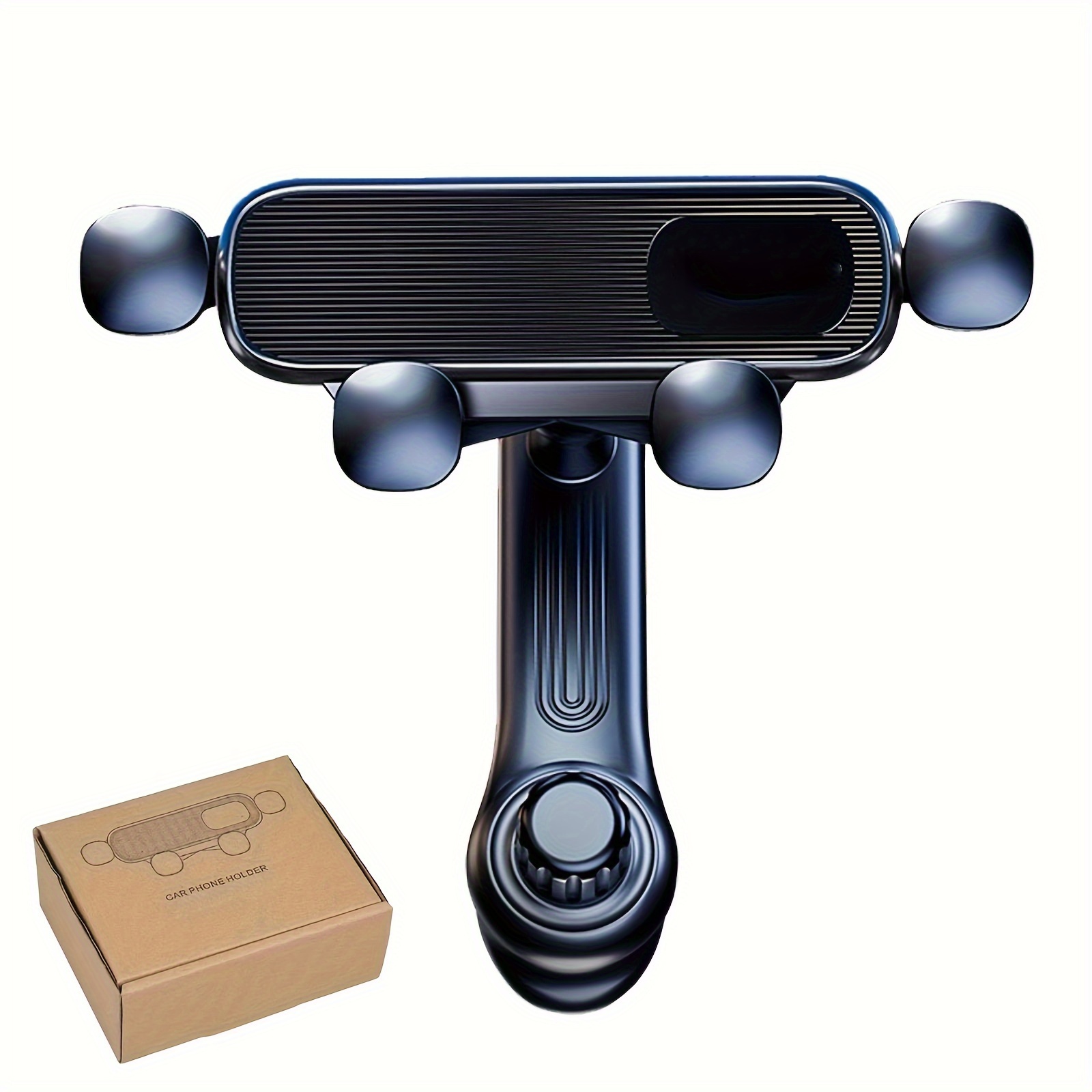 TEMU 360-degree Rotating Car Phone Mount, Constructed From Abs Material, Waterproof, Oval-shaped Vent Clip, Ideal For Calls, Compatible With Iphone, , And Devices, Holds To , Car Phone Holder