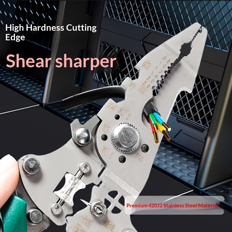 12 in 1 carbon steel in multi compatible with voltage tester strip wire pliers heavy duty portable for professional electricians no   stainless steel for diy sites 12 functions Product details 4
