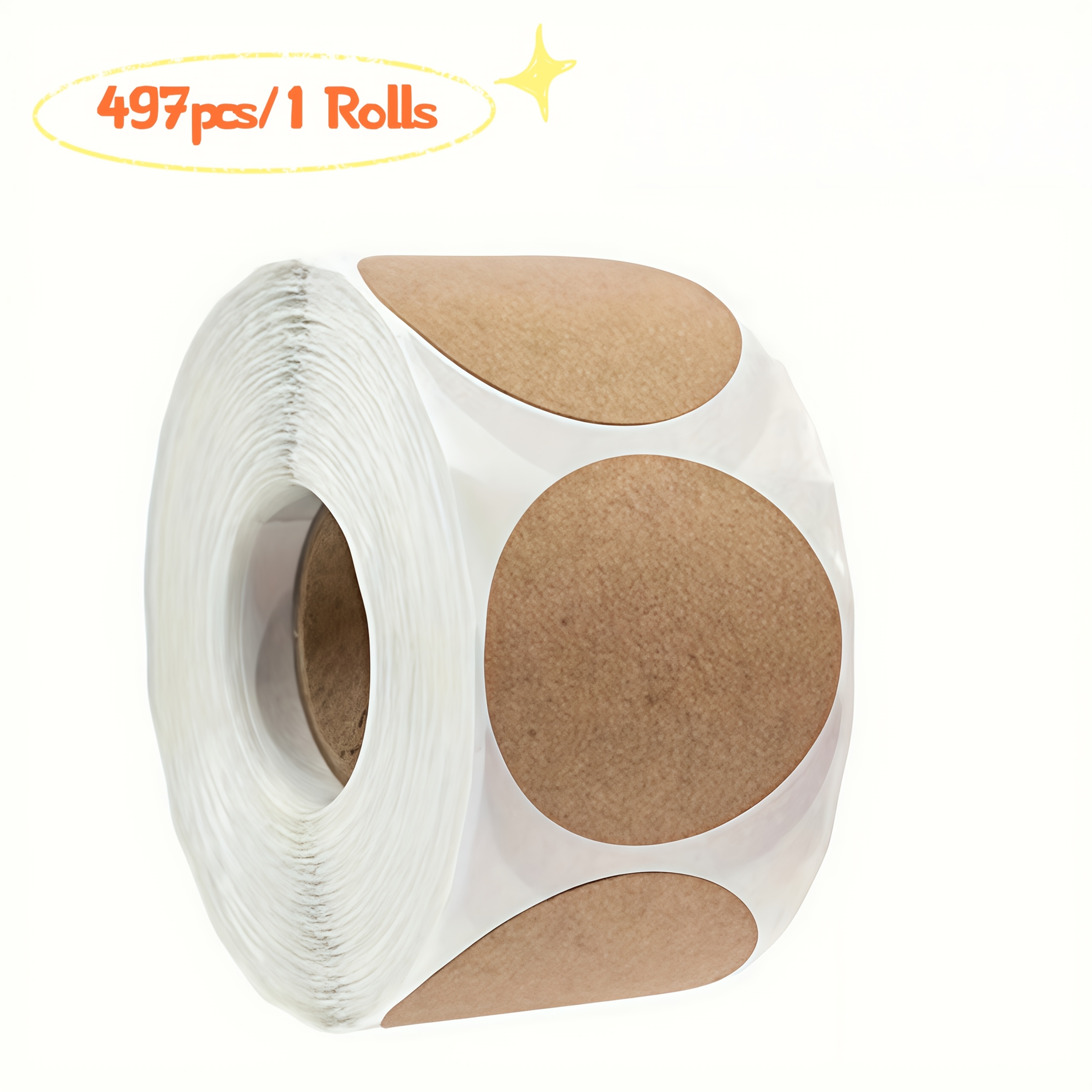 TEMU 497/1491 Vellen Kraftpapier Ronde Zelfklevende Label Papier Item Classificatie Naam Sticker Label