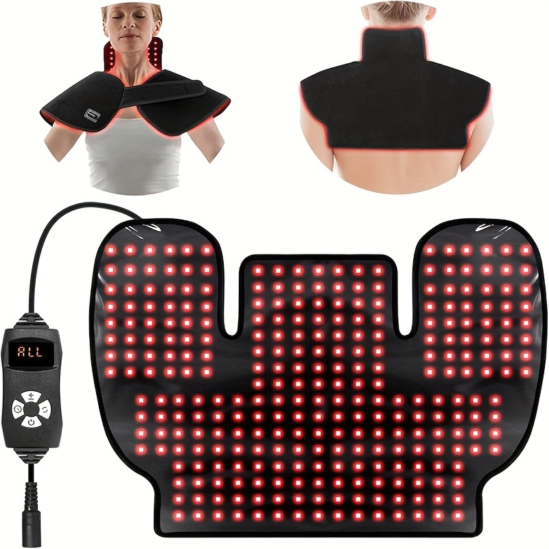 red infrared light neck shoulder heating red light   device for body upper back 660nm 850nm   led wearable wrap pad     muscle relaxing for women men at home Product details 0