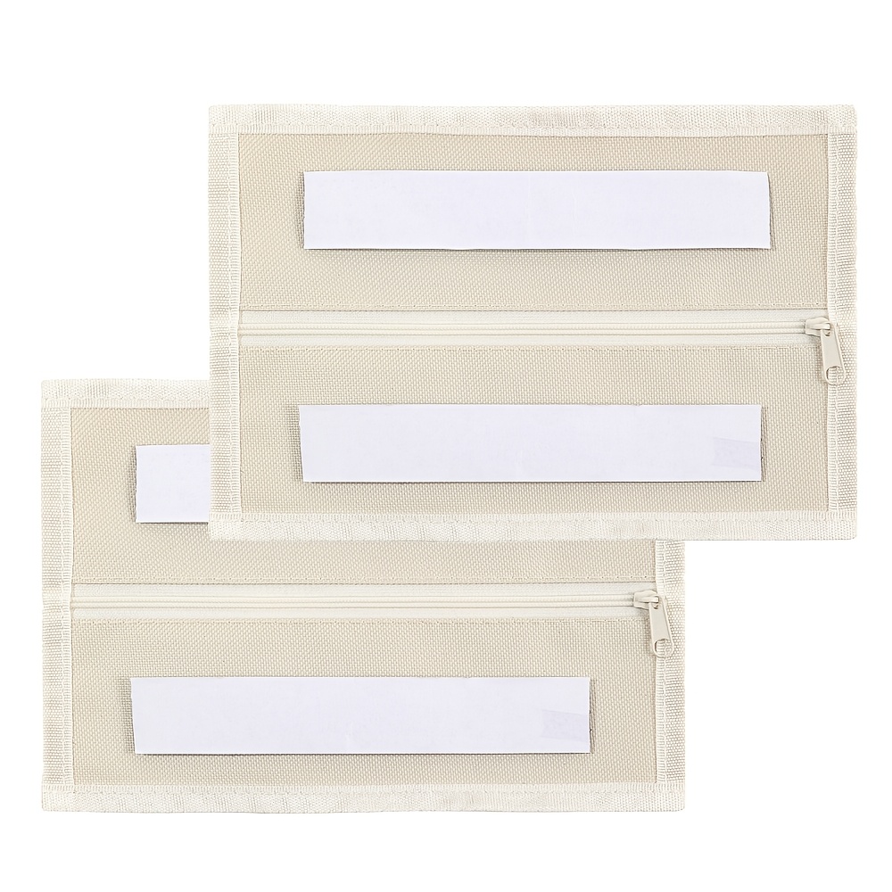 Image of 1pc/2pcs Beige Men' Purse Hidden Wallet Simple Zipper Convenient Hidden Reusable Hidden Wallet