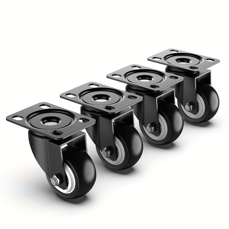 4pcs 1 5 inches heavy duty caster wheels swivel caster wheel with without brake furniture hardware rotatable caster with safety lock brake for table chair furniture equipment storage bins office cabinets details 4