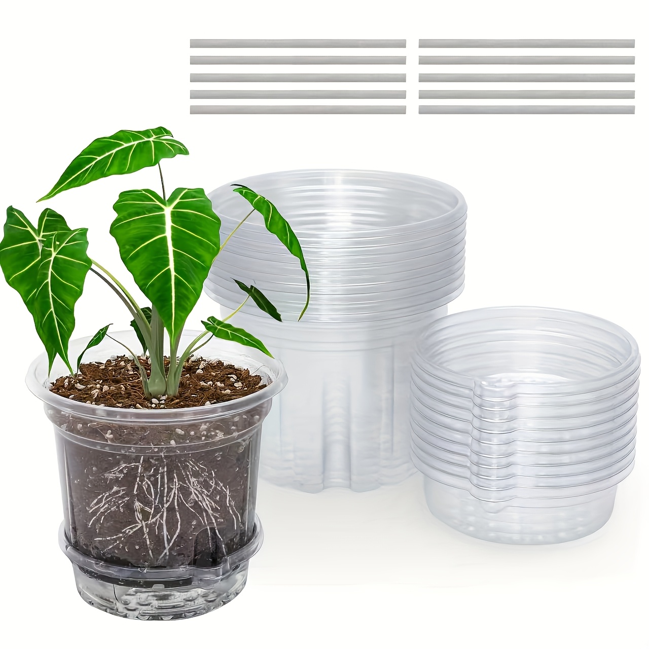 E-shop Ein 5-Zoll-Pflanzbehälter, ein Kunststofftopf mit selbstbewässernden Funktionen und Drainagelöchern, mit einem tiefen Becken-Design, ideal für