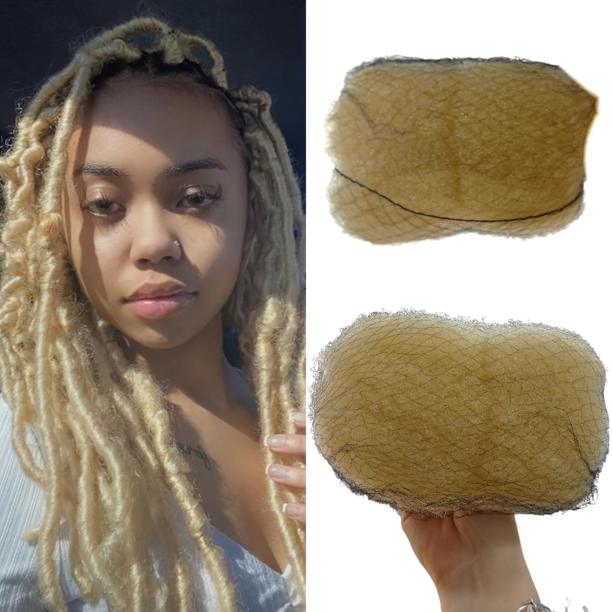 

30g Unisex Afro Kinky Human Hair Extensions, Dreadlock Hair For Lock Twist Braid Repair, 14 Inch Blonde