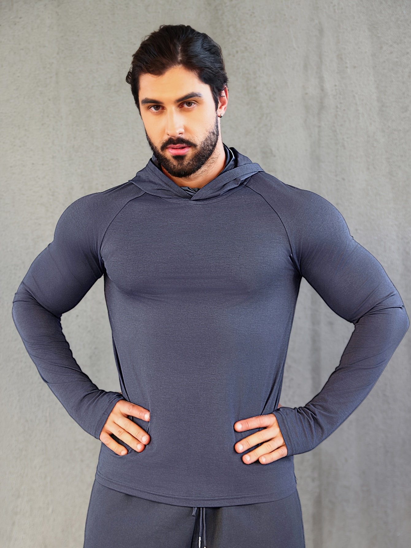 Men's Fitness Quick drying Hoodies Face Mask Compression - Temu