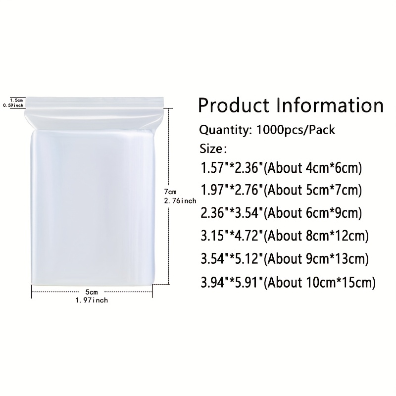 1000 Thickened Packaging Bags with Reusable Durable Seal