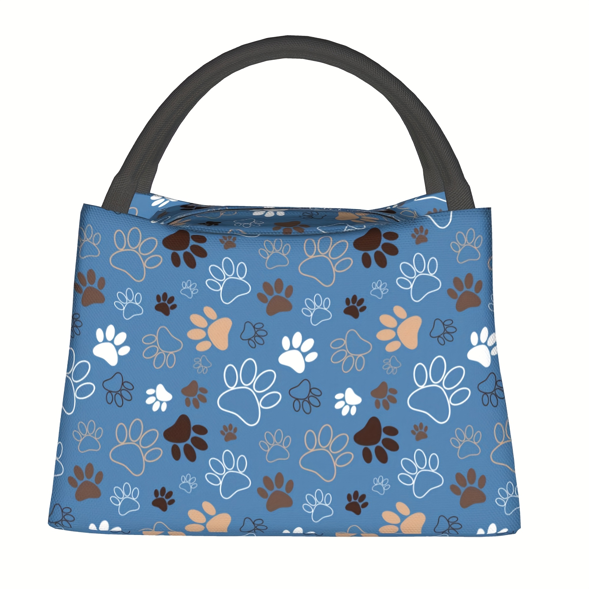 TEMU 1pc Dog Paw Print Pattern, Portable And Reusable Refrigerated Bag, Insulated Bag, Insulated Lunch Bag, Essential For Camping, Picnicking, Beach,
