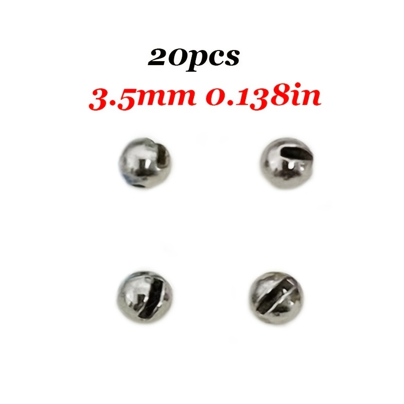 TEMU 20pcs Fly Tying Slotted Beads, High Density Slotted Head Beads For Nymph Streamer Flies, Sink Fast Fishing Beads, Secure Slot, Polished End, Add