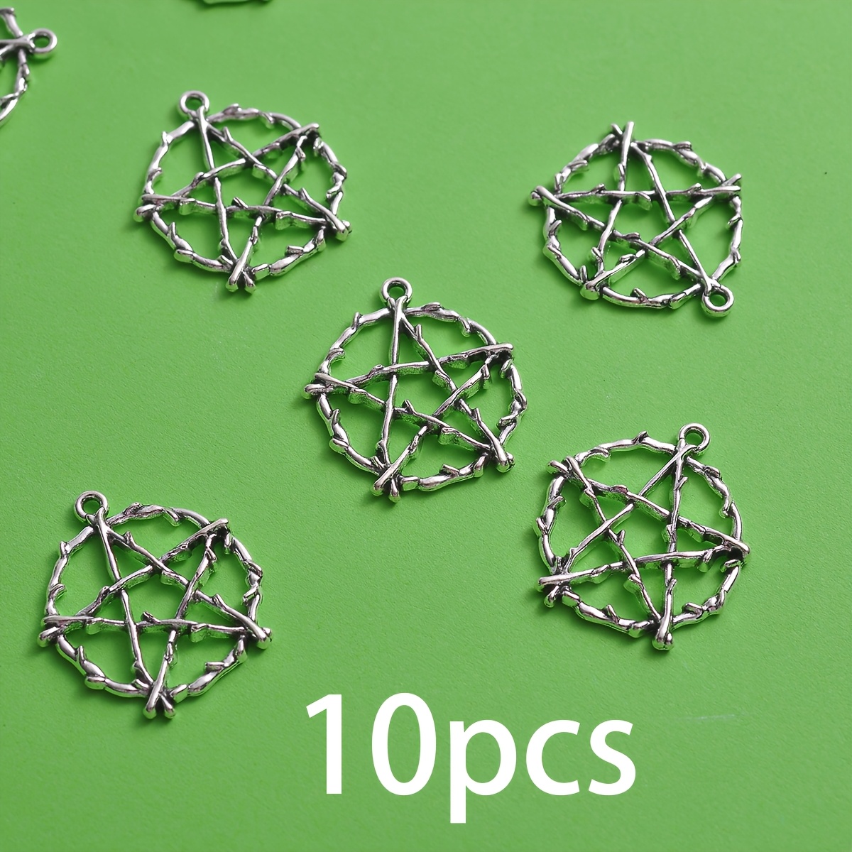 TEMU Set da 10 pendenti a a forma di ramo, realizzati in metallo con design a a forma di ramo. Le linee intersecate creano una texture spinosa unica,