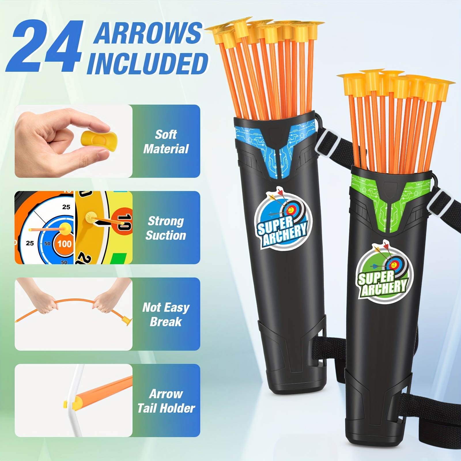 2 Pack Kids Bow And Arrow with 29