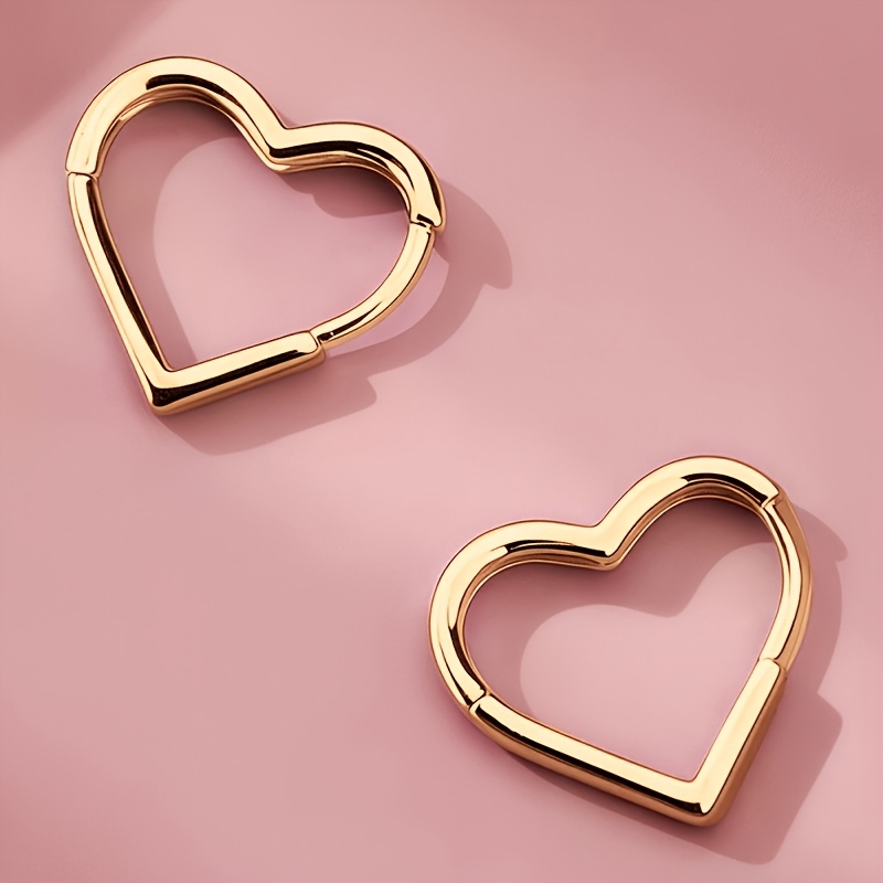 hypoallergenic stainless steel earrings   exquisite and versatile simple and fashionable heart shaped womens drop earrings suitable for daily wear or parties jewelry accessories a valentines day gift for women