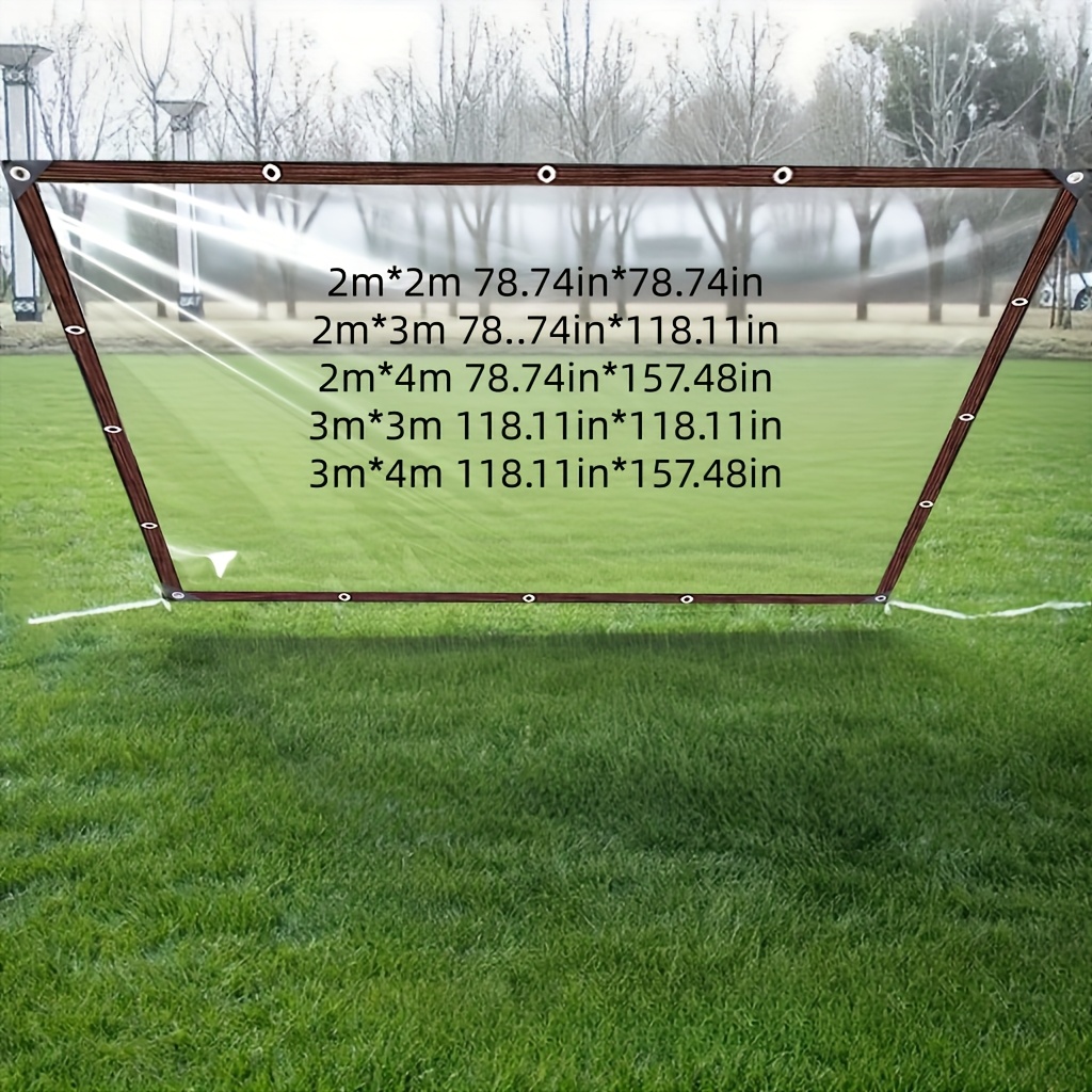 TEMU 1 pc Bâche Transparente Anti-Pluie avec Anneau d'Étanchéité, Couverture Transparente Anti-Pluie Coupe-Vent pour Jardin Extérieur, Convient pour