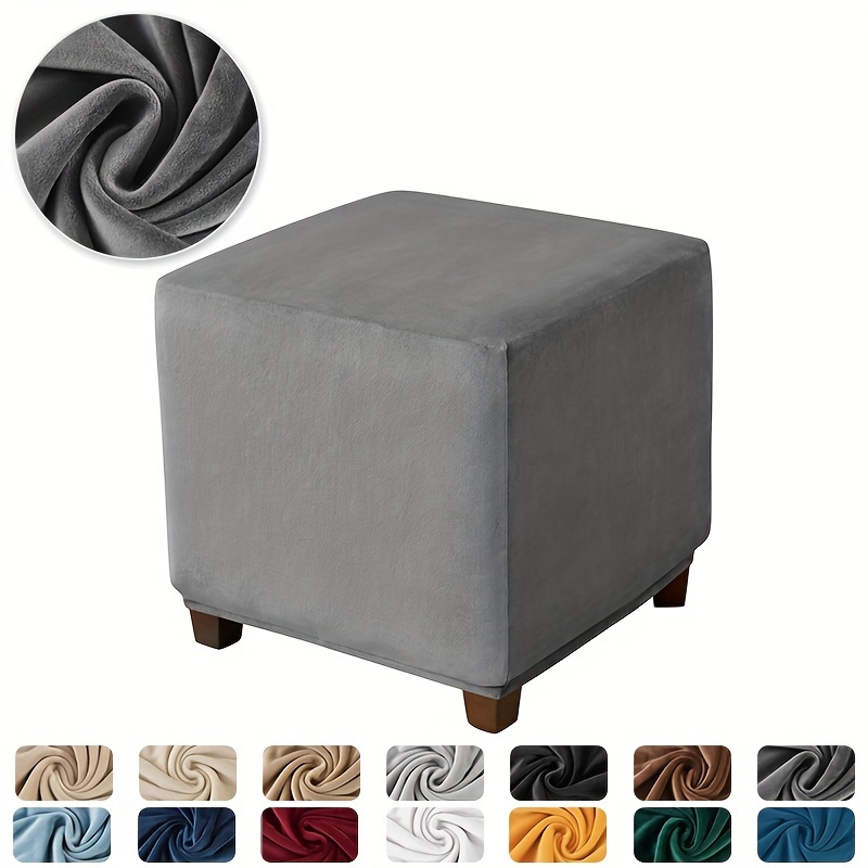 

1pc Stretch Stool Slipcover, Square Ottoman Cover, Footstool Cover Furniture Protector, For Bedroom Office Living Room Home Decor