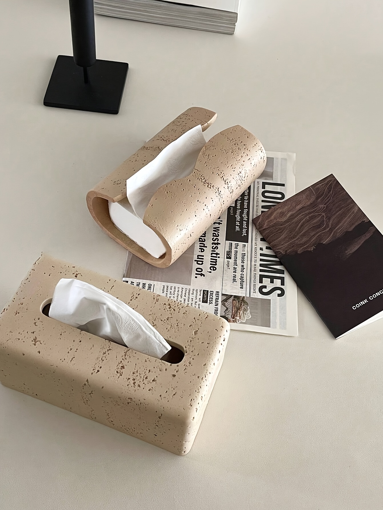 sleek   tissue box holder modern resin rectangular design   options   home or office decor Product details 7