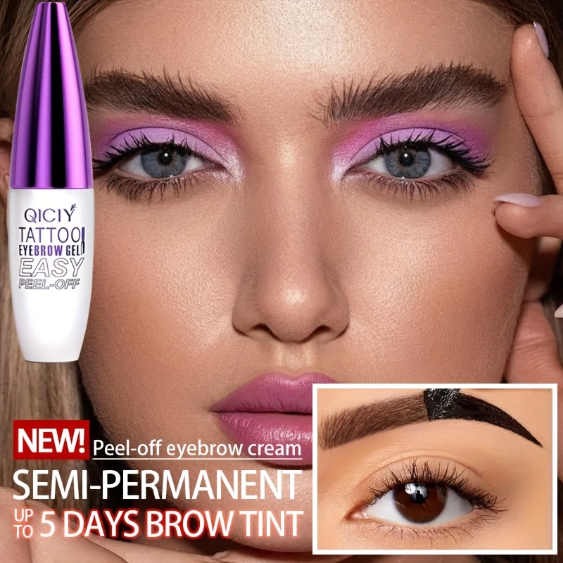 Waterproof Semi-Permanent Eyebrow Dye Gel - Long-Lasting, Smudge-Proof Brow Tint for All Light Beige Types, Tearing Eyebrow Cream, Music Festival/Party/Easter/Holiday Gift