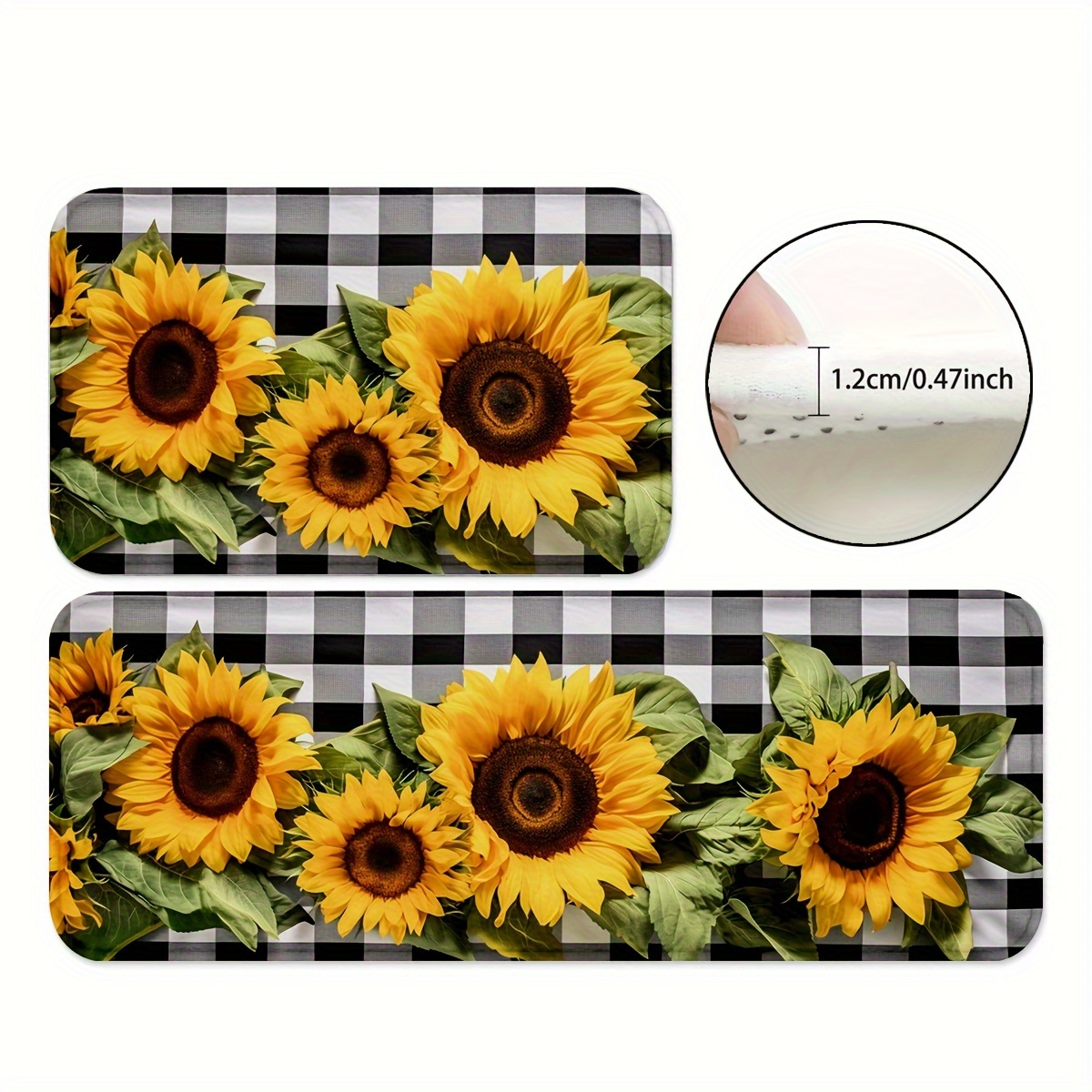 

1/2pcs Sunflower Pattern Area Rug, Machine Washable, Decor Carpet For Home Kitchen Bathroom Sink Laundry Decor, Home Decor, Fall Winter Decor