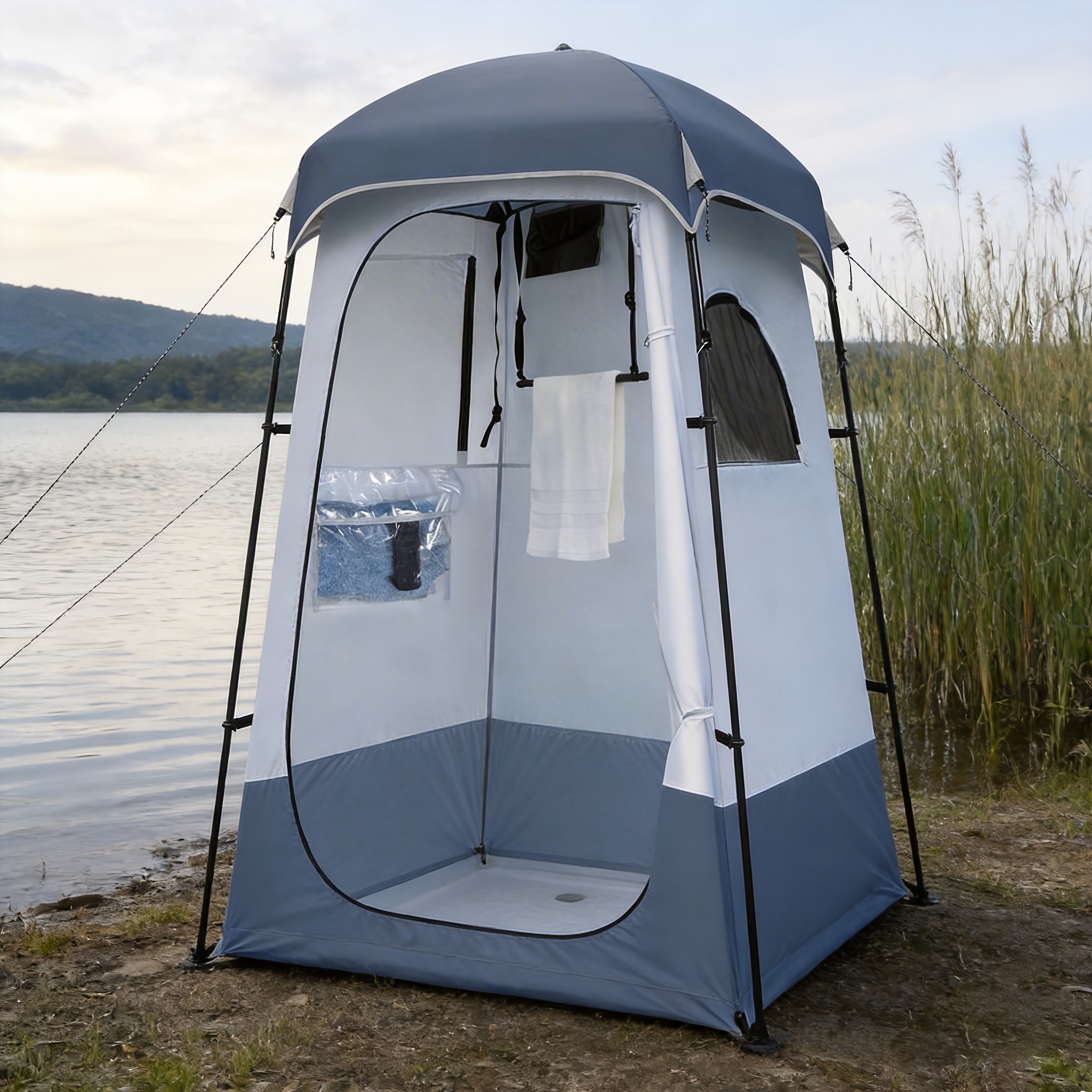 Camping-shower Tent, Waterproof, Transparent, Awning/changing Room/portable Tent For Outdoor Hiking, Picnic, Fishing And