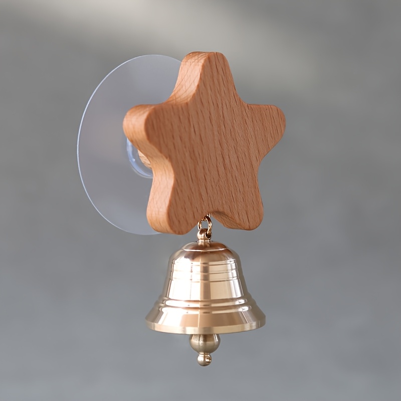 TEMU Wooden Carved Star, Moon, Doorbell With Adhesive, Featuring A Clear-sounding Thickened . A Pleasant Chime For Home Entrance Reminders, Christmas